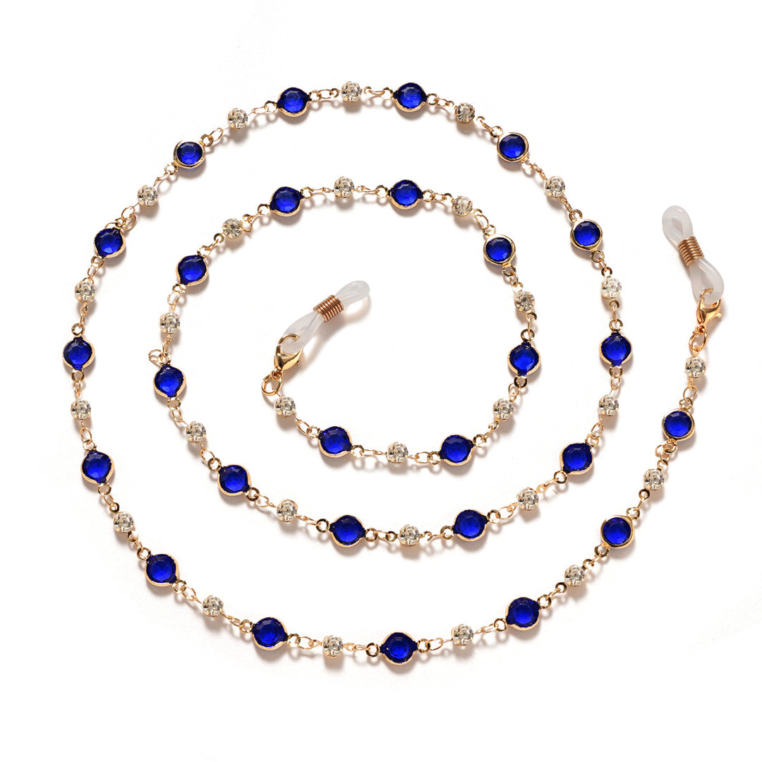 Elegant Rhinestone and Gemstone Eyewear Chain kalsten