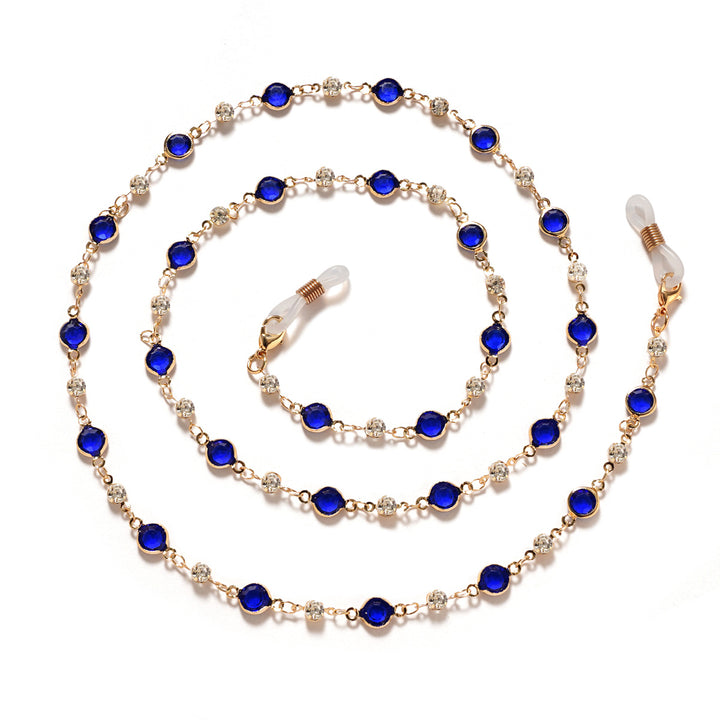 Elegant Rhinestone and Gemstone Eyewear Chain kalsten