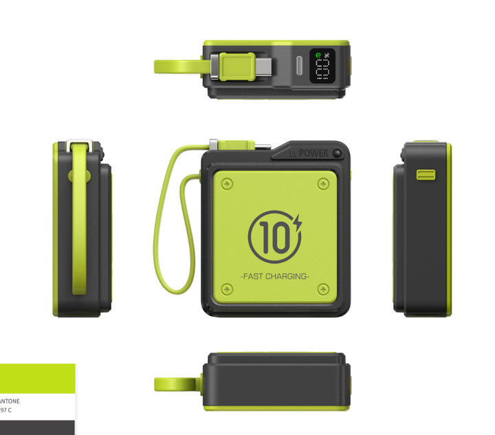 Compact fast charging power bank with digital charge level display Kalsten