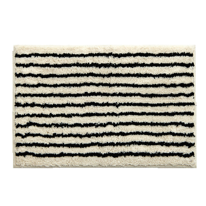 Cozy Striped Plush Bath Mat Kalsten