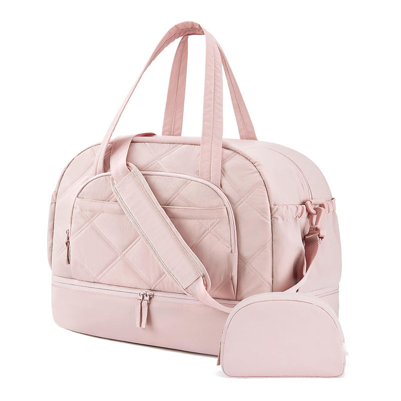 Multifunctional Quilted Travel Bag with Removable Cosmetic Pouch Kalsten