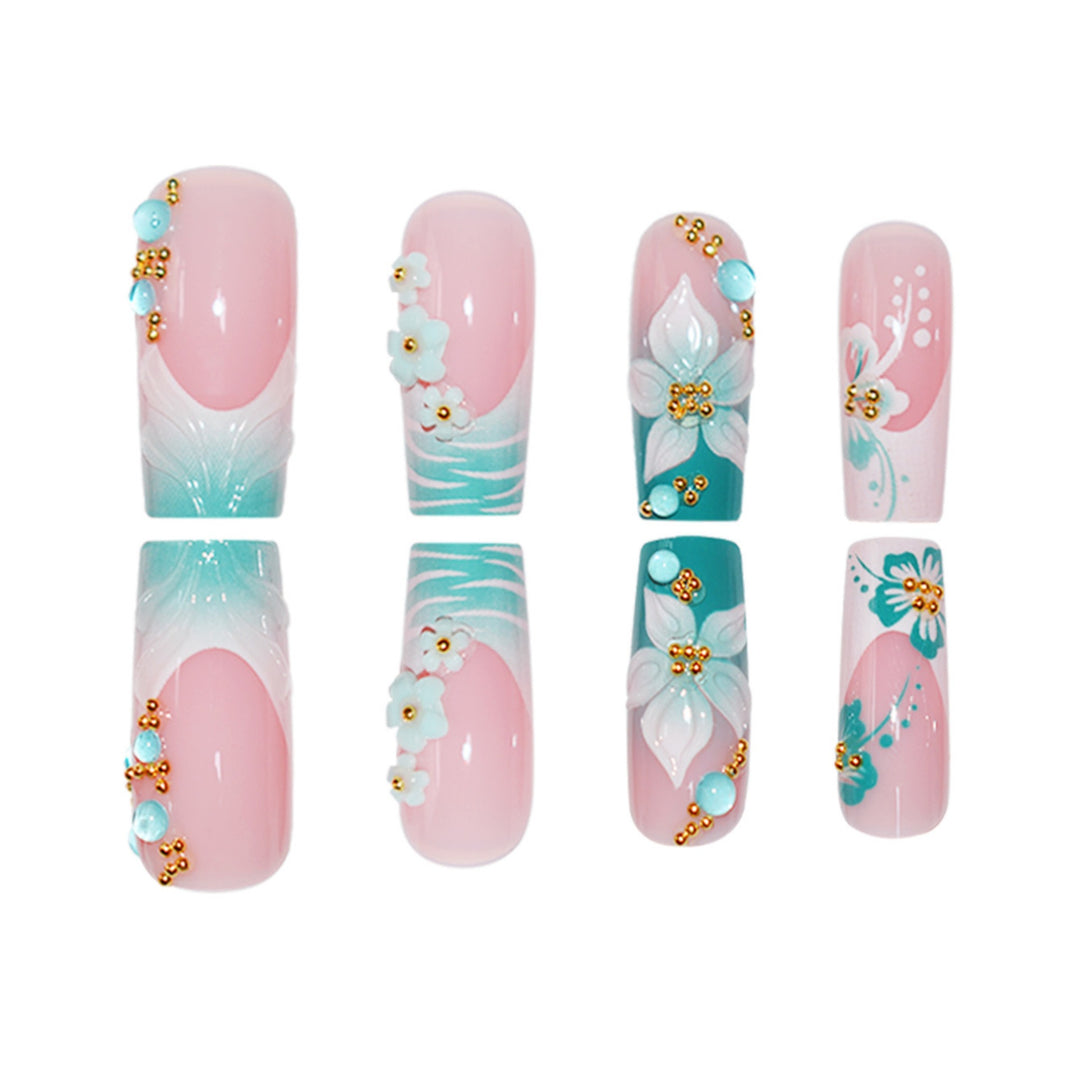 Decorative Floral Pattern Press-On Nails Kalsten