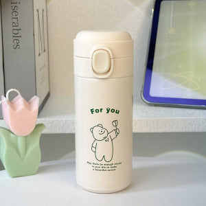 Women's Insulated Drinking Bottle with Secure Screw Cap and Elegant Flower Design Kalsten