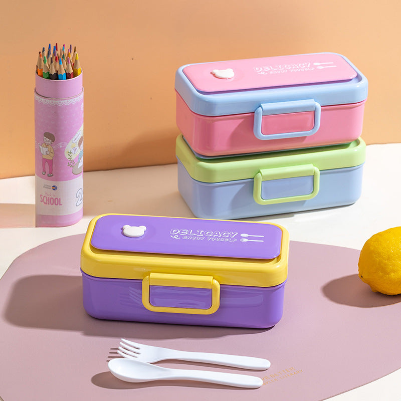 Multi-Layered Bento Lunch Box with Secure Closure