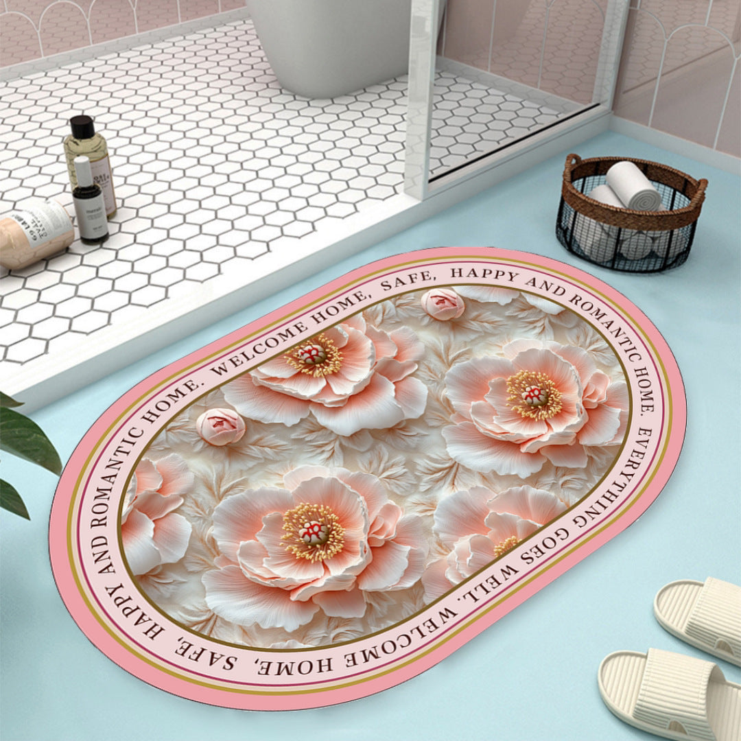 Floral Design Bath Mat Kalsten
