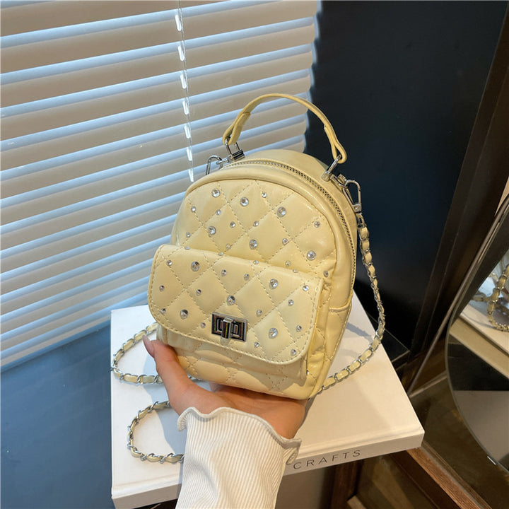 Quilted Mini Backpack with Rhinestone Accents Kalsten