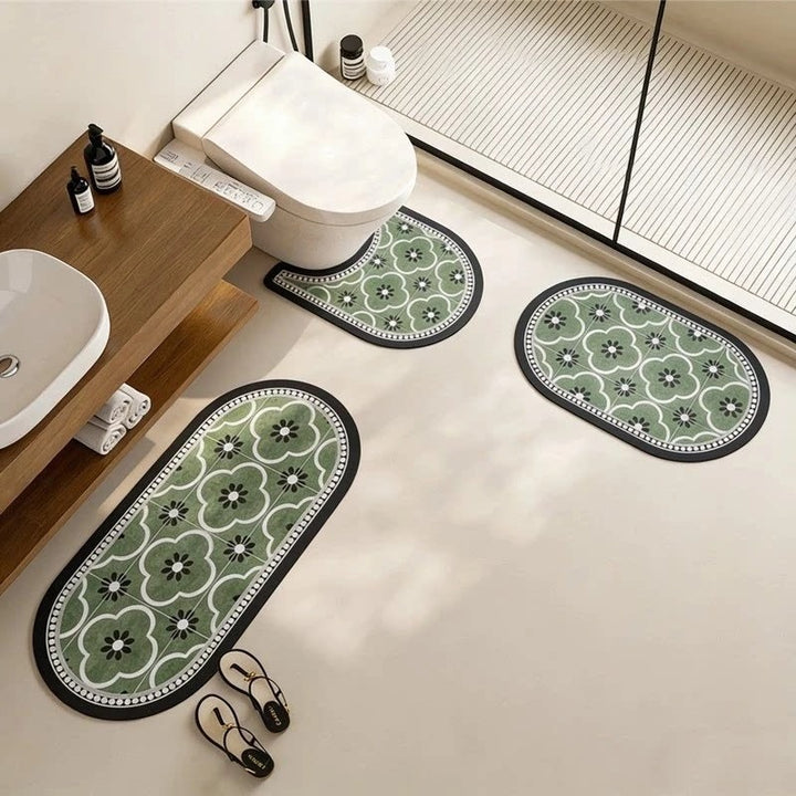 Modern Bathroom Non-Slip Area Mat Set Kalsten