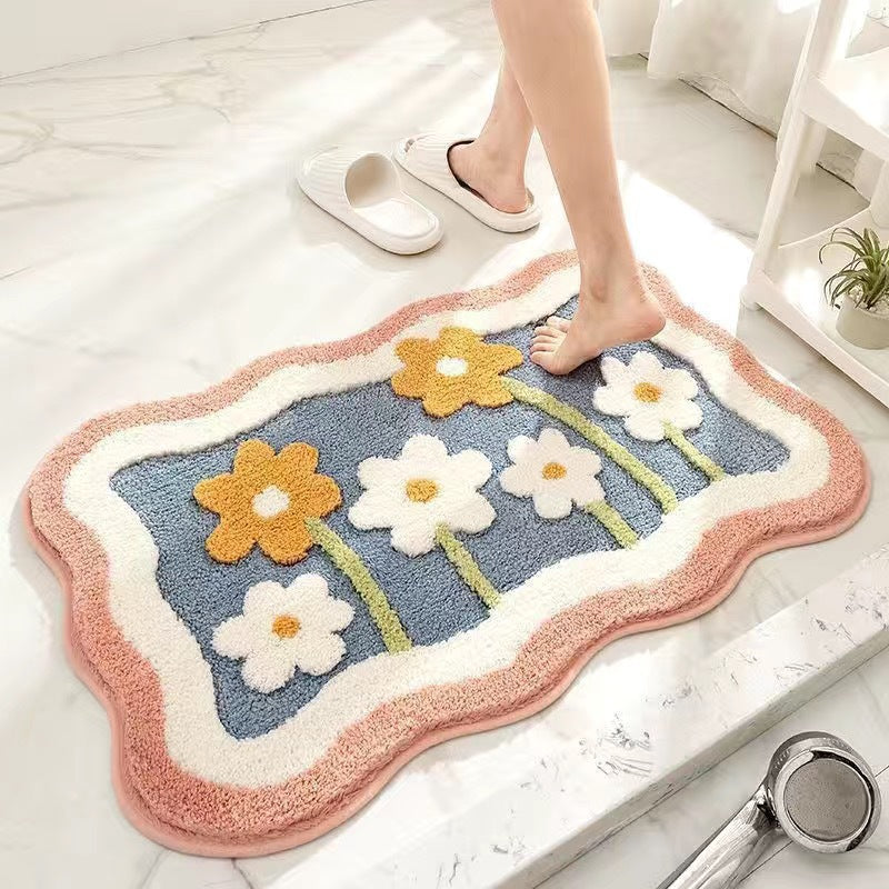 Cozy Rainbow-Themed Bath Mat