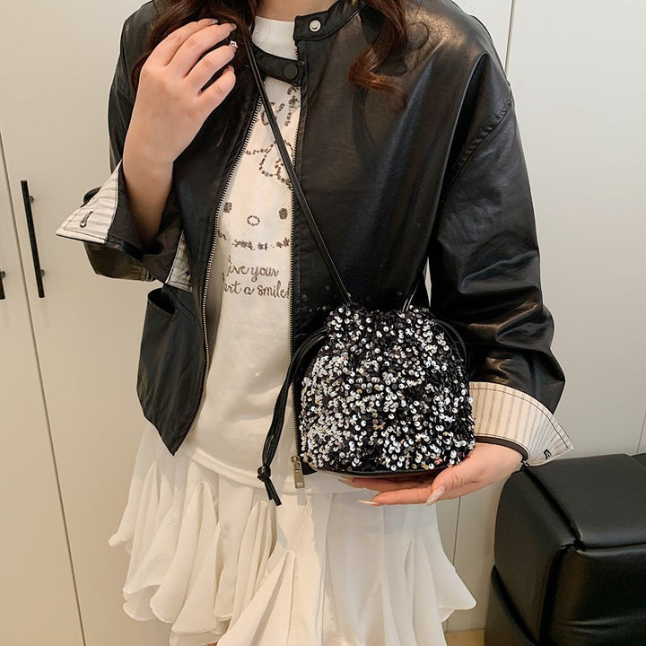 Glittery Sequin Drawstring Mini Bag Kalsten