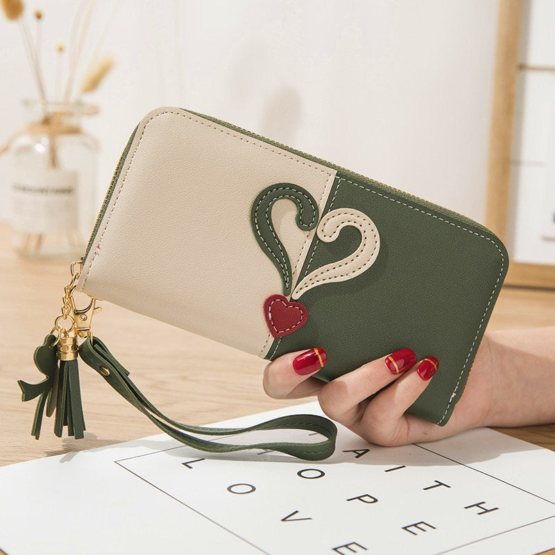 Stylish wallet with heart appliqués Kalsten