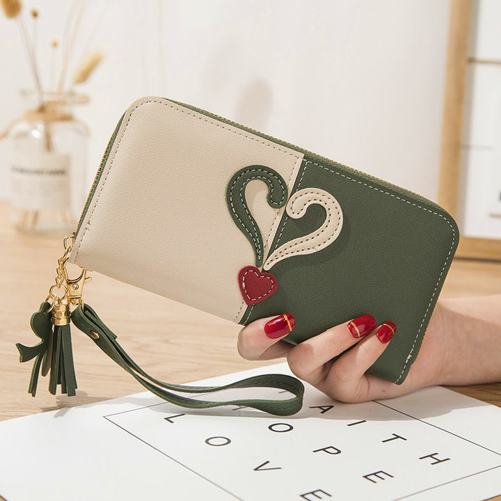 Stylish wallet with heart appliqués Kalsten