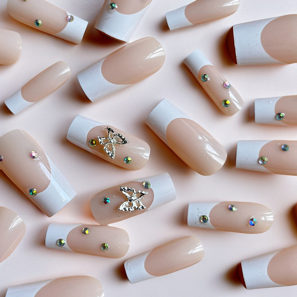 Elegant Stiletto Nail Extensions with Rhinestone Accents Kalsten