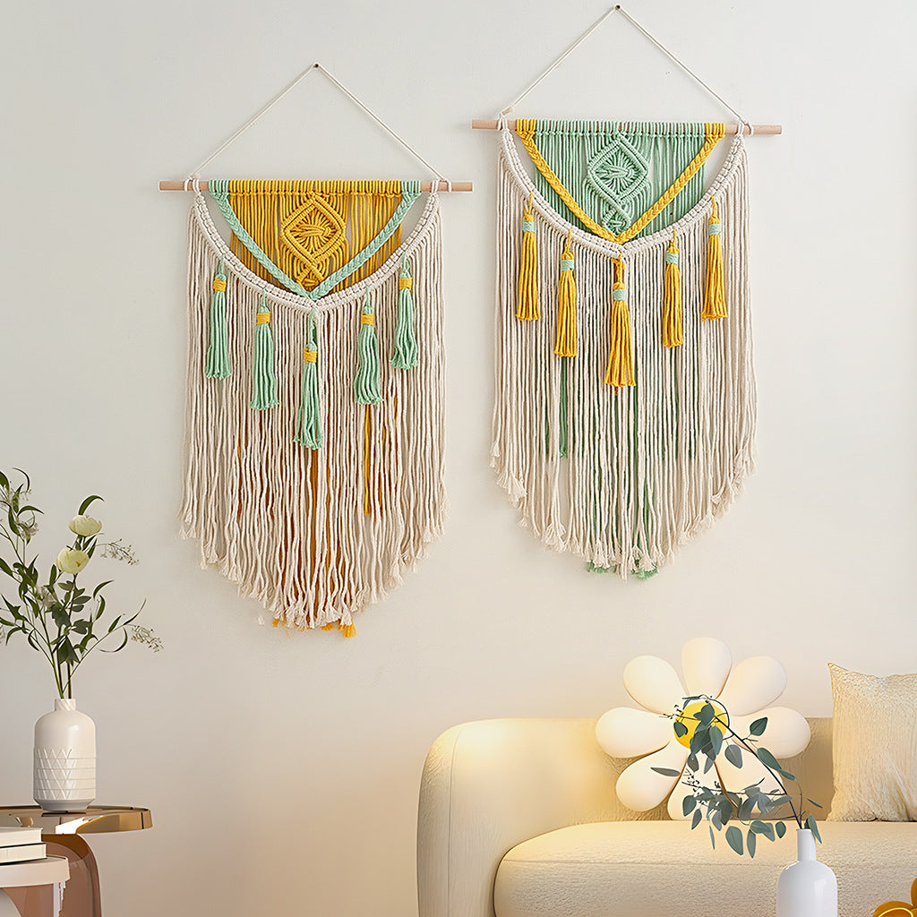 Macramé Wall Hanging Tapestry with Decorative Fringe Kalsten