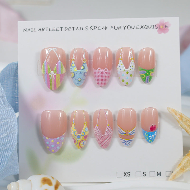 Acrylic nail set with summery bikini motifs Kalsten
