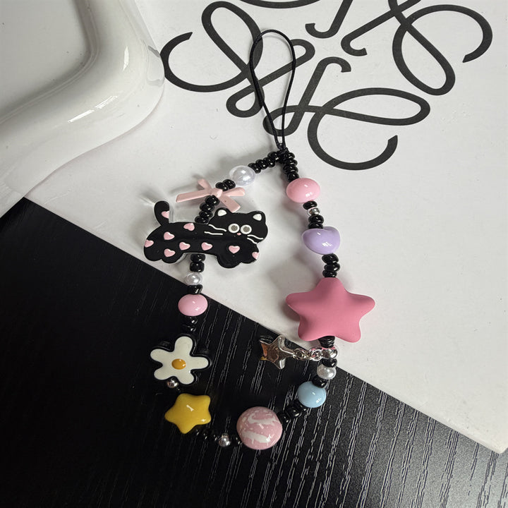 Beaded Dog Charm Keychain Kalsten