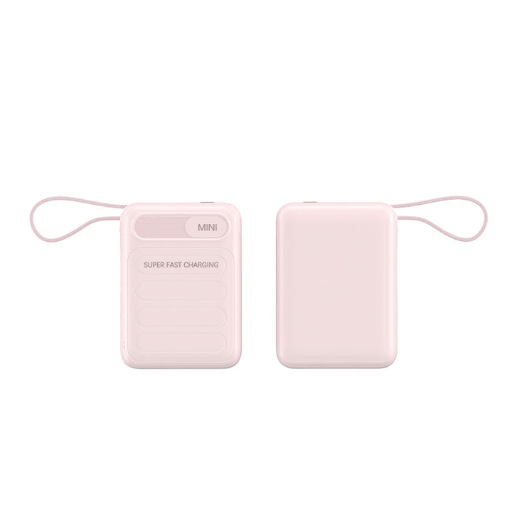 Portable power bank with integrated fast charging cables and digital charging status indicator Kalsten