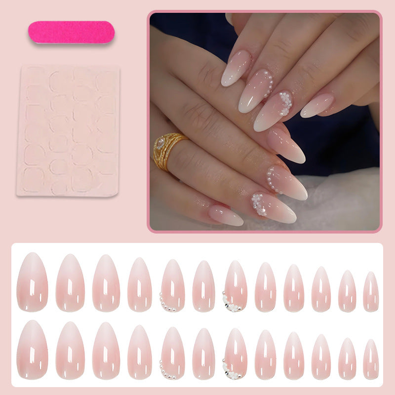 Artificial nail set with elegant ombre effects and glitter accents Kalsten