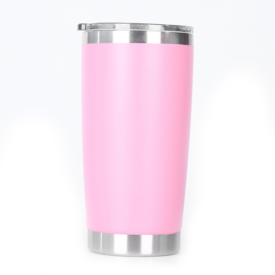 Ergonomic Tapered Insulated Stainless Steel Travel Tumbler With Clear Press-Fit Lid And Non-Slip Base