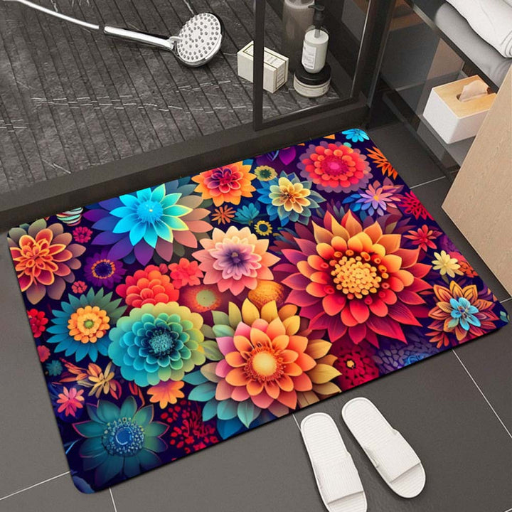 Floral Design Bath Mat
