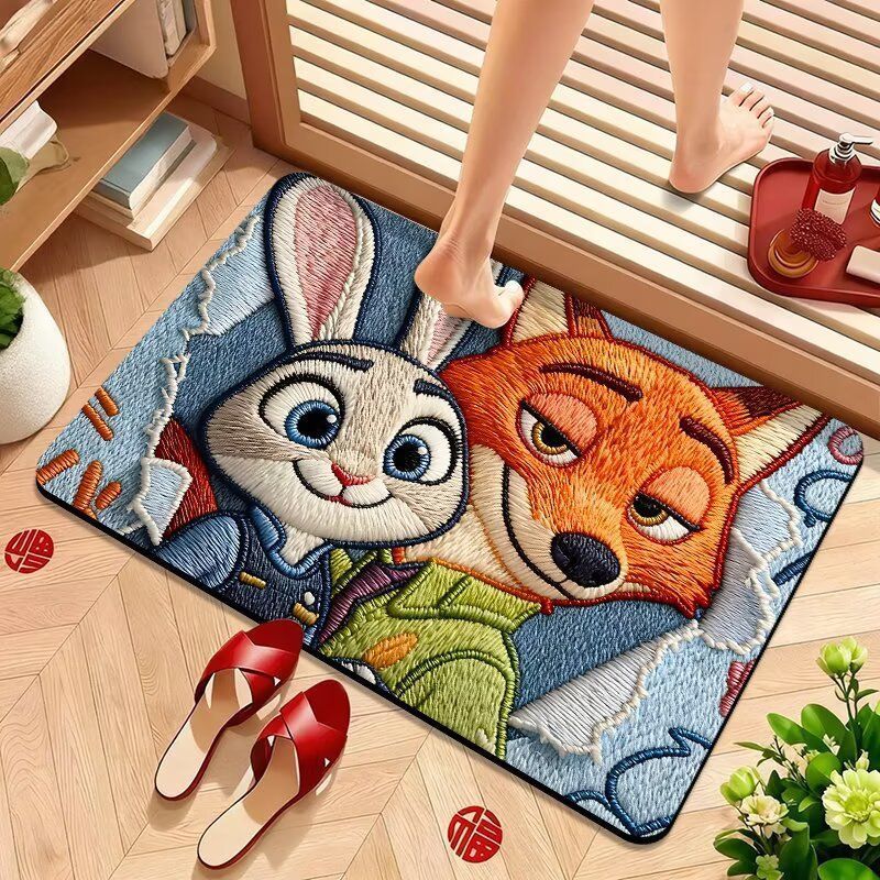 Cartoon-Themed Welcome Mat