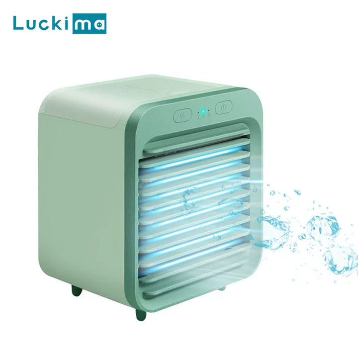 Unisex one size ultra-compact personal microclimate cooling cube for the desk with refillable water tank adjustable air guide vanes whisper-quiet USB-powered fan Kalsten
