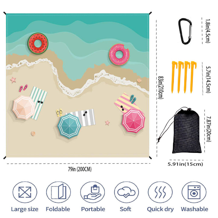Large Portable Beach Mat Kalsten