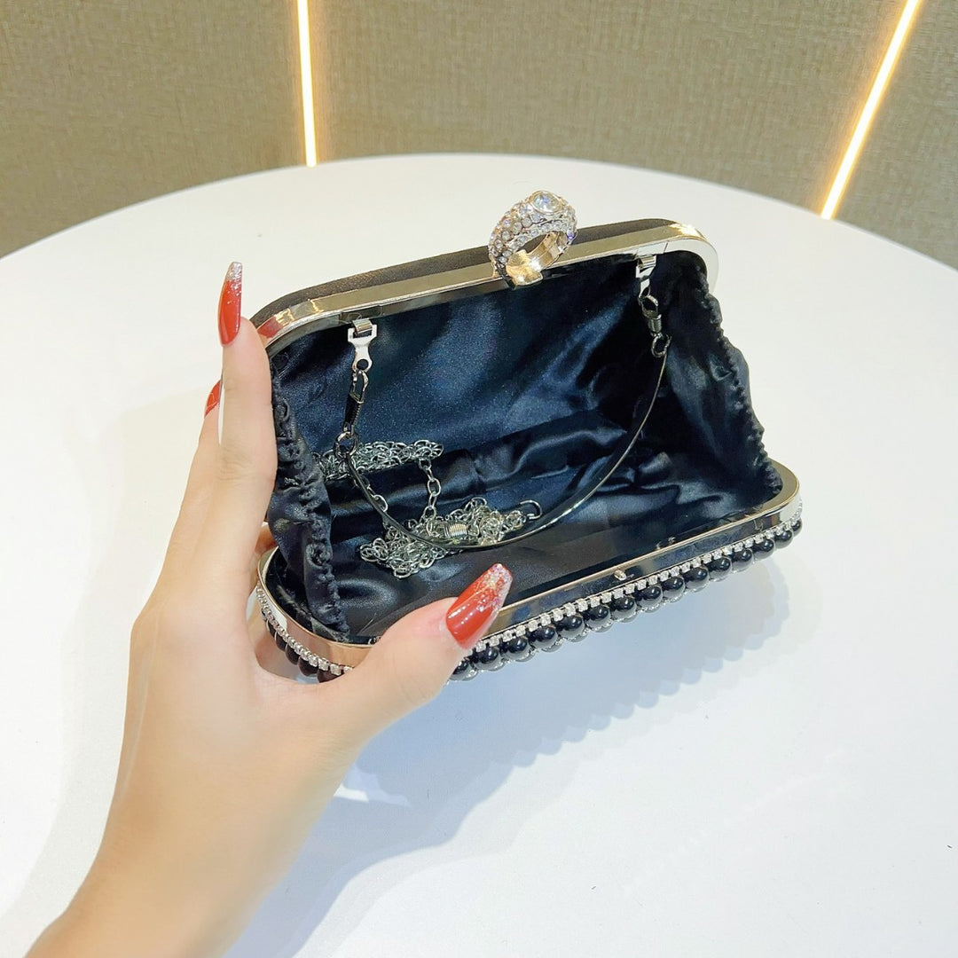 Pearl-Studded Butterfly Evening Clutch