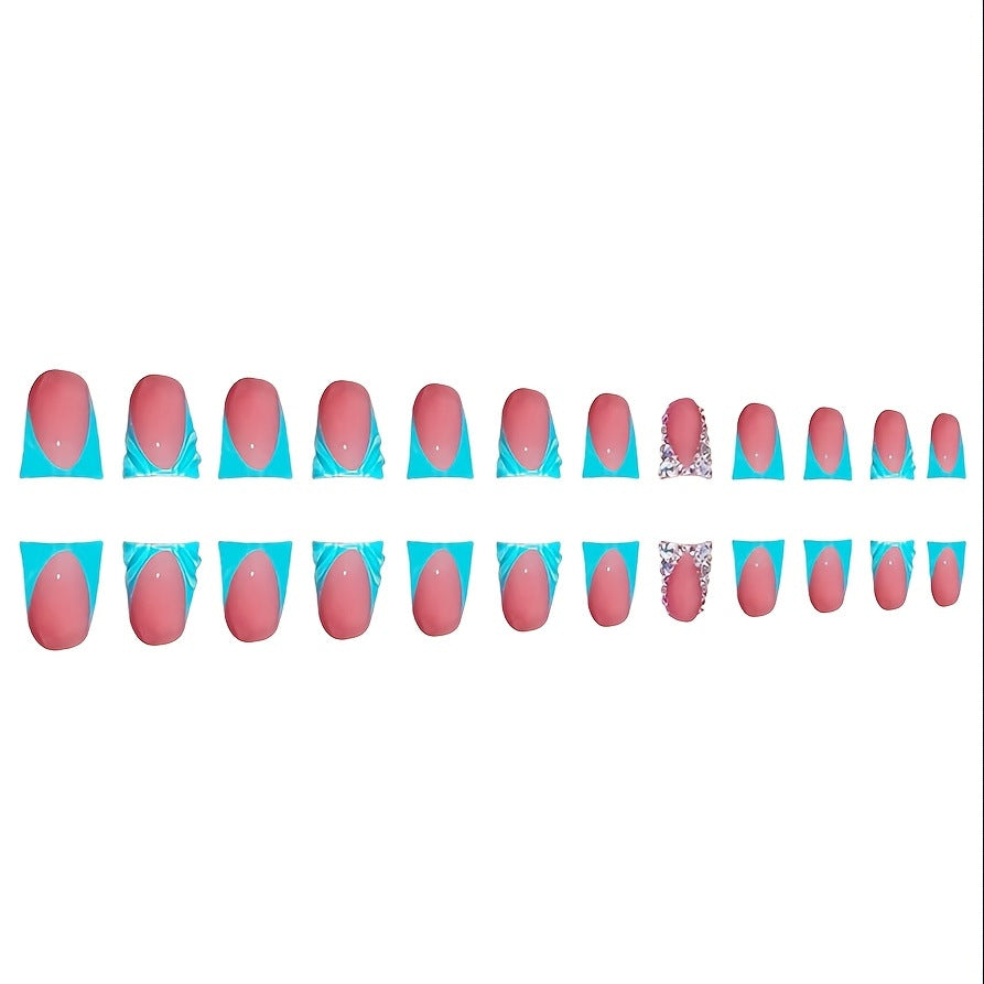 Decorative Crystal-Embellished Press-On Nails Kalsten