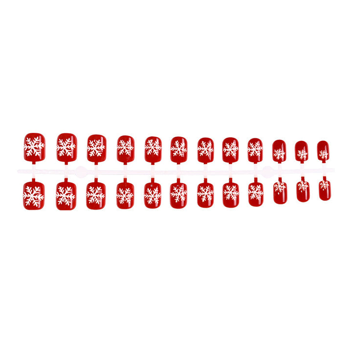 Artificial nail set with winter snowflake designs Kalsten