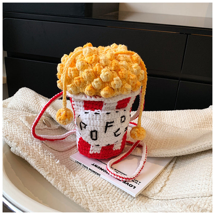 Creative Crochet Popcorn-Themed Mini Backpack