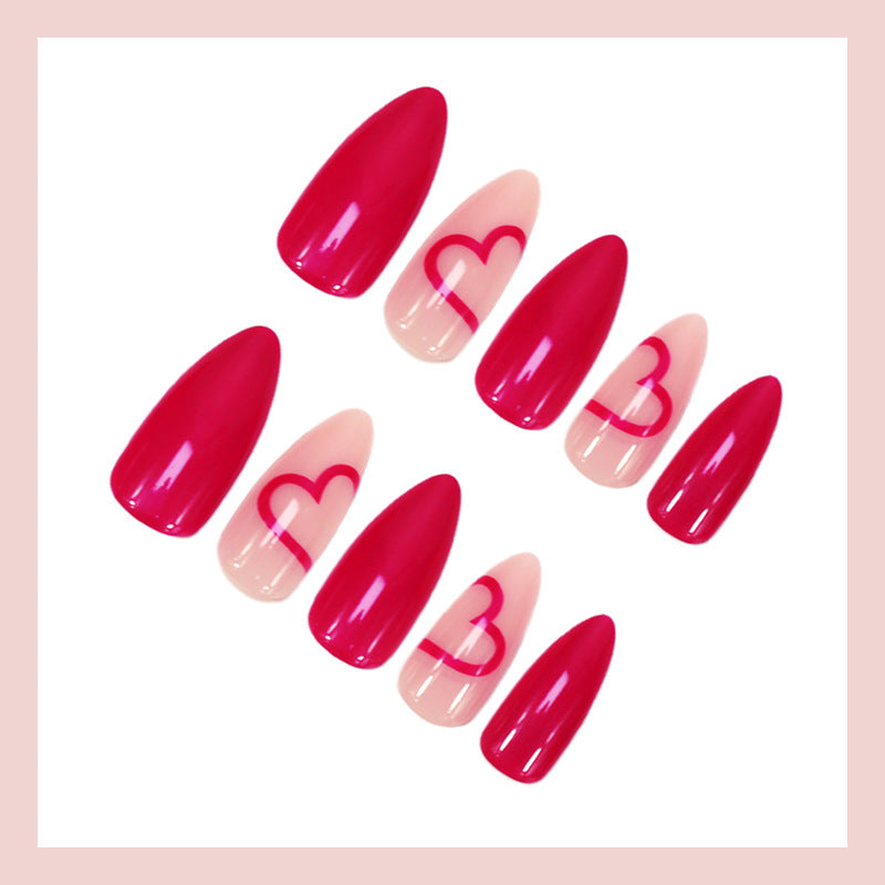 Artificial nail set with romantic heart designs Kalsten