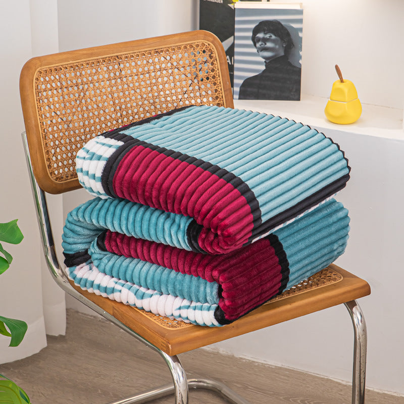 Textured Ribbed Throw Blanket