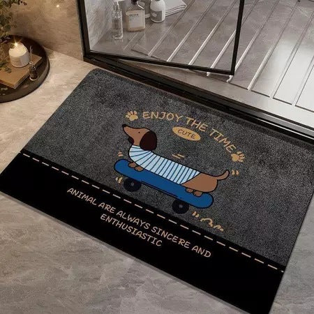 Playful Dog-Themed Bath Rug