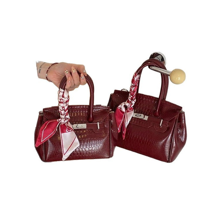 Elegant Crocodile Embossed Handbag Kalsten