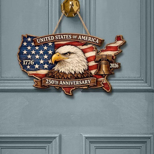 Unisex nan patriotic anniversary commemorative circular resin wall plaque with high-relief eagle Liberty Bell and Statue of Liberty personalization Kalsten