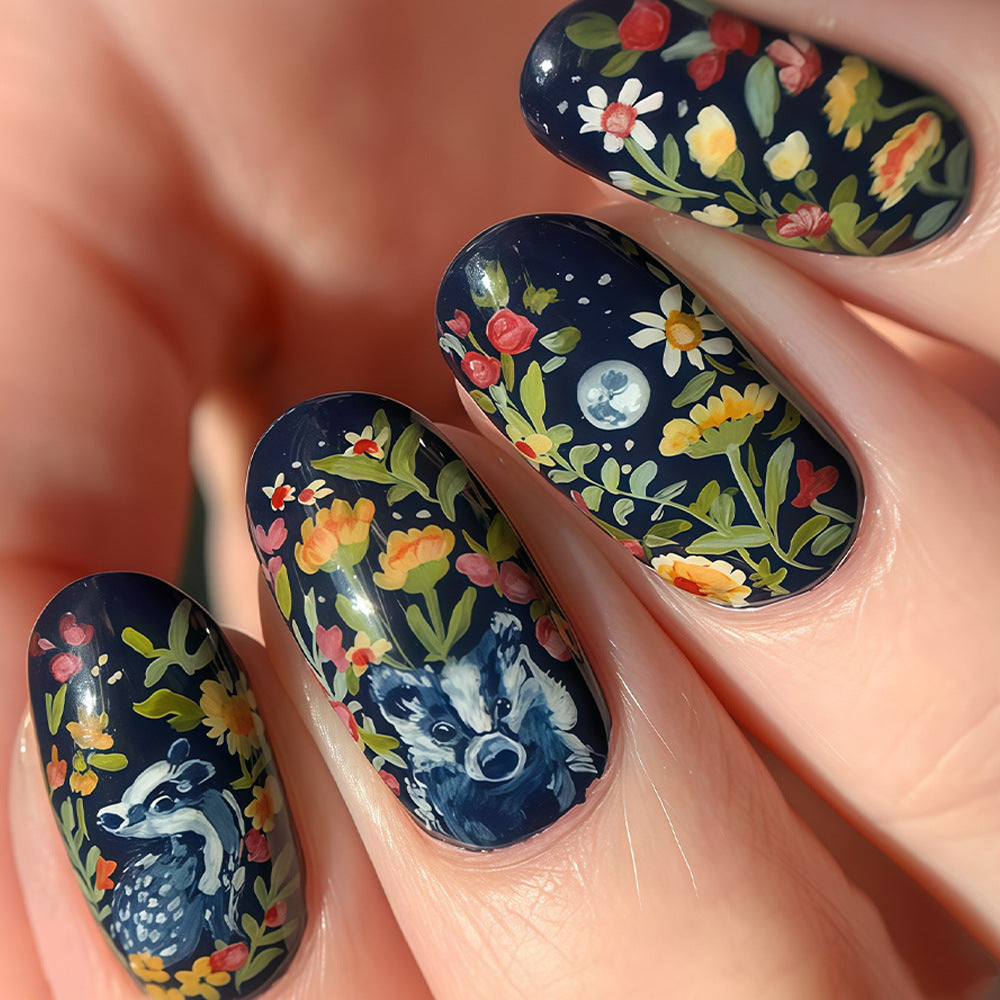 Art Nail Set with Botanical Patterns Kalsten