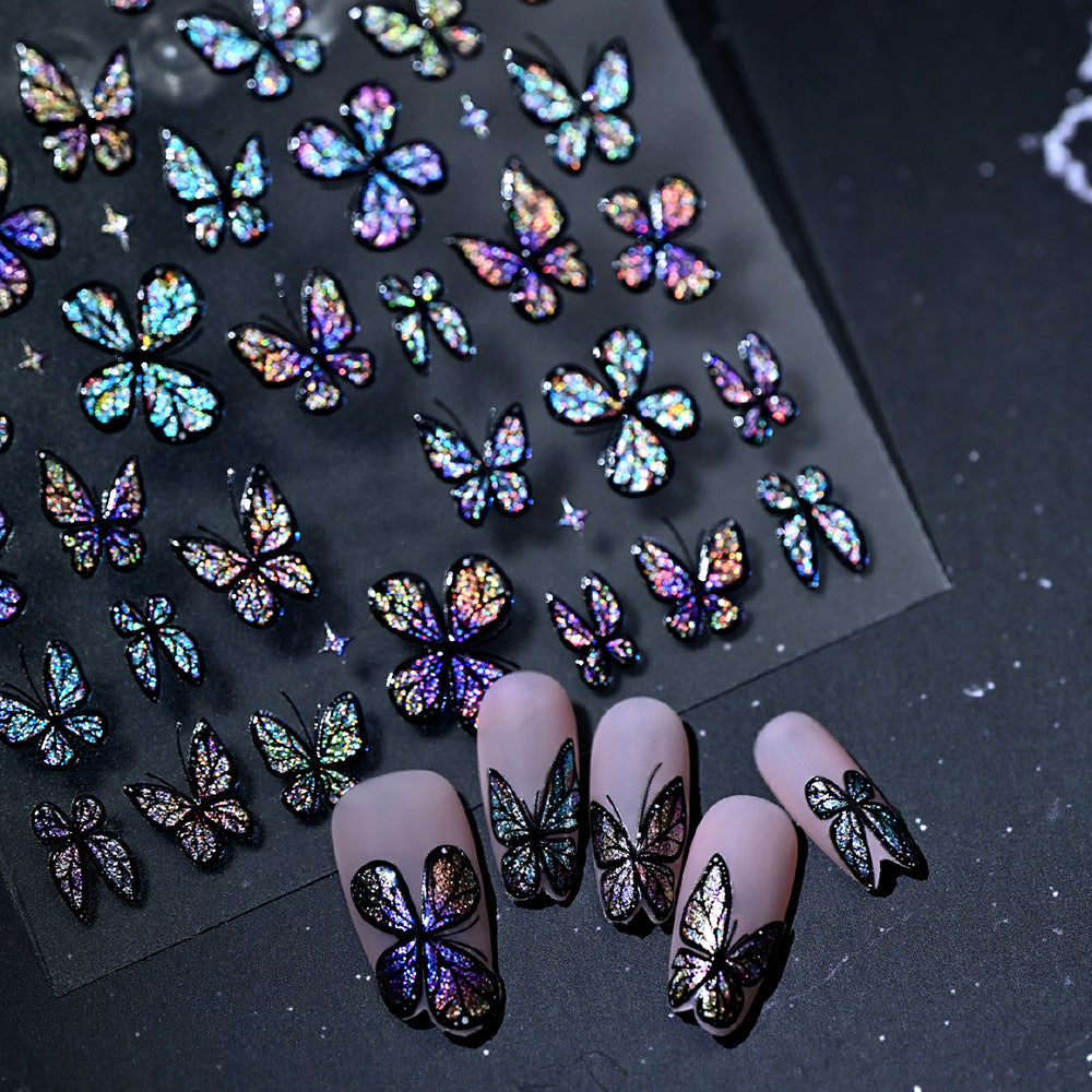 Glittering Butterfly Nail Art Stickers