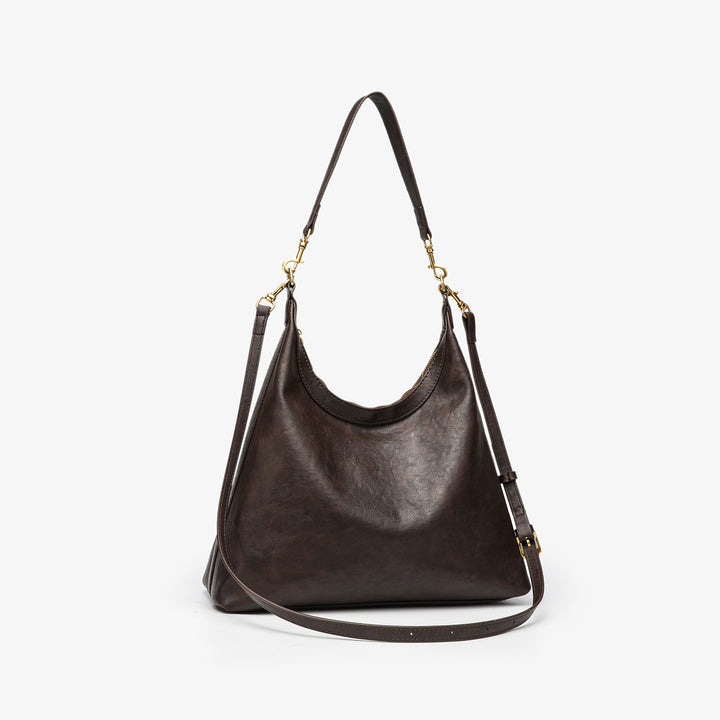Chic Slouchy Leather Hobo Handbag
