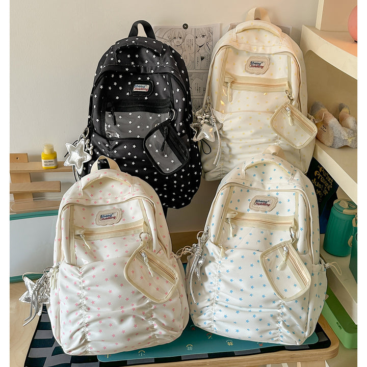 Stylish Multi-Pocket Backpack with Star Accents Kalsten