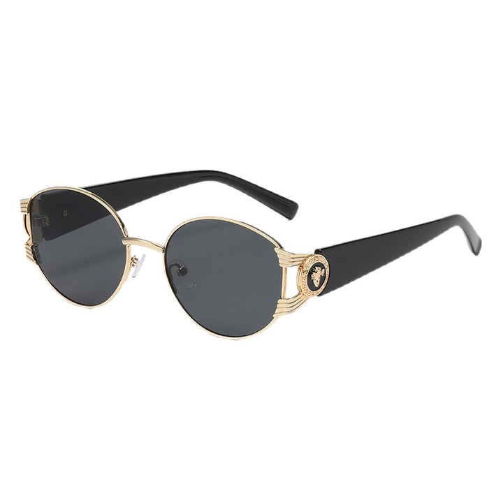 Ladies elegant sunglasses with luxurious metal frame and mirrored lenses Kalsten