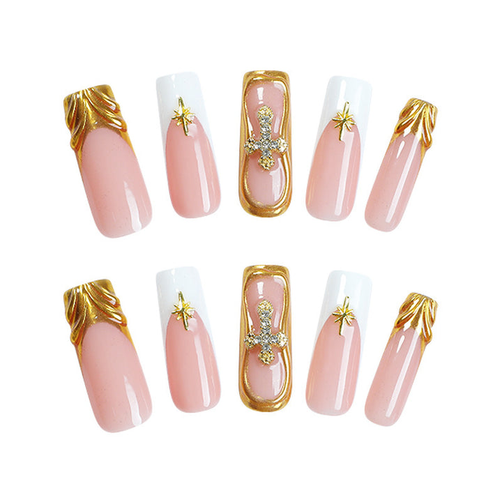 Creative Nail Art Set with Sparkling Gold Accents Kalsten