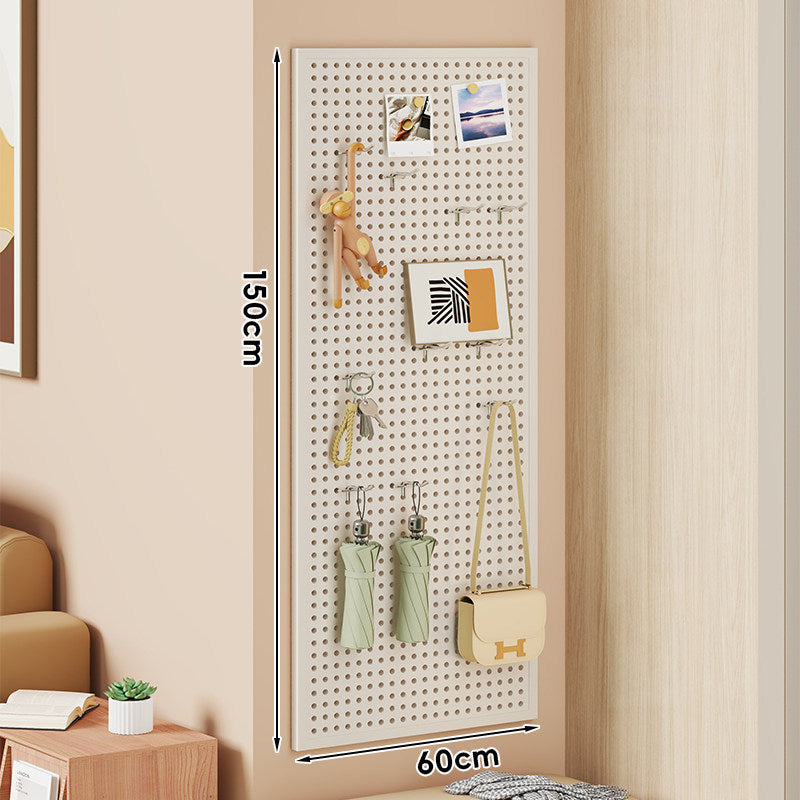 Wall-Mounted Perforated Pegboard Organizer Panel with Modular Hooks