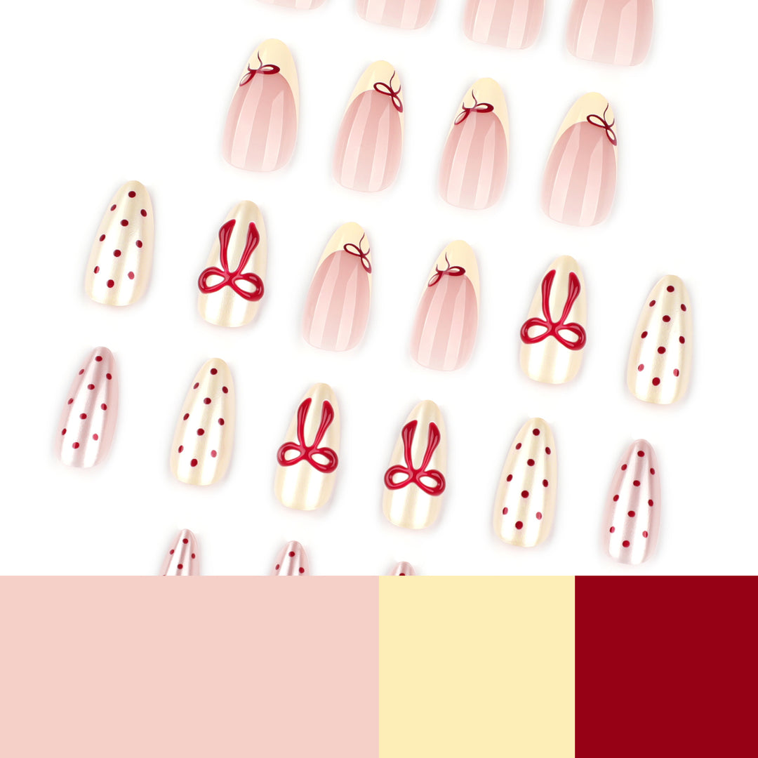 Artistic Nail Art with Cute Bow Decorations Kalsten