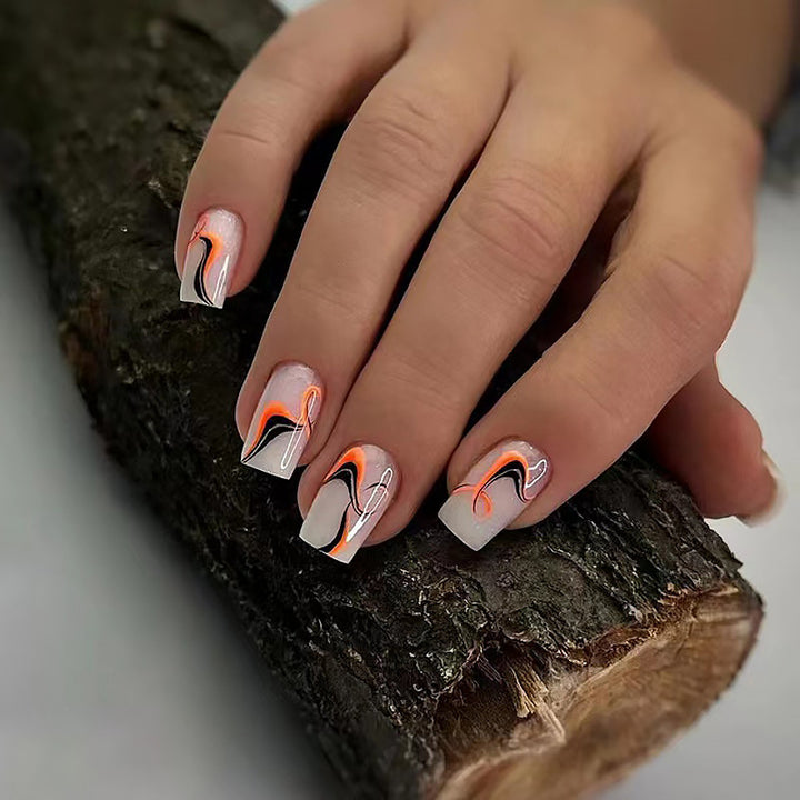 Artificial nails with floral minimalism Kalsten