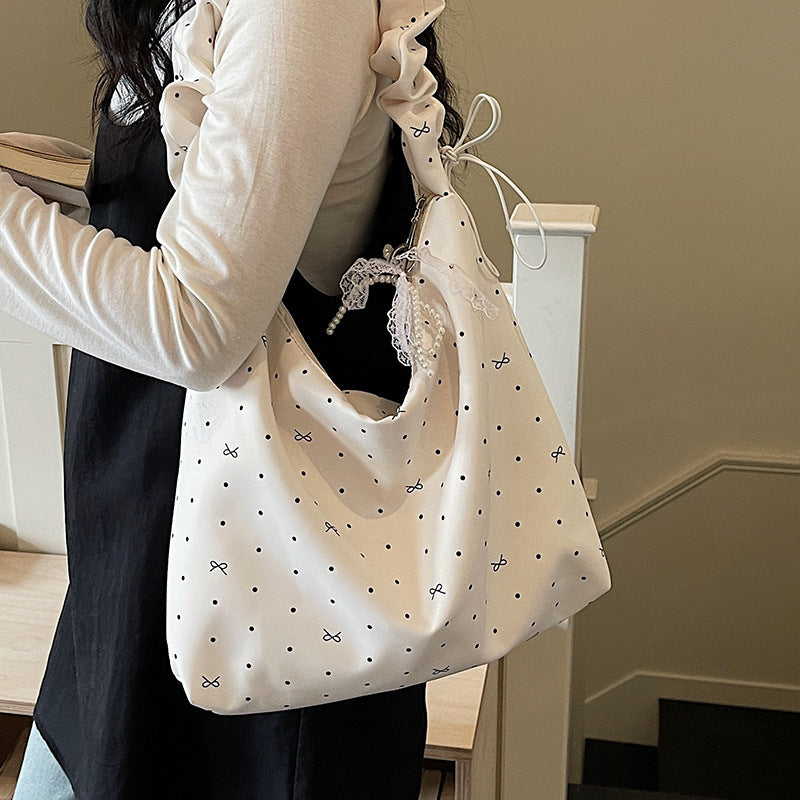 Casual Polka Dot Slouchy Handbag
