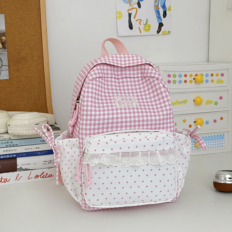 Stylish Gingham Pattern Backpack Kalsten