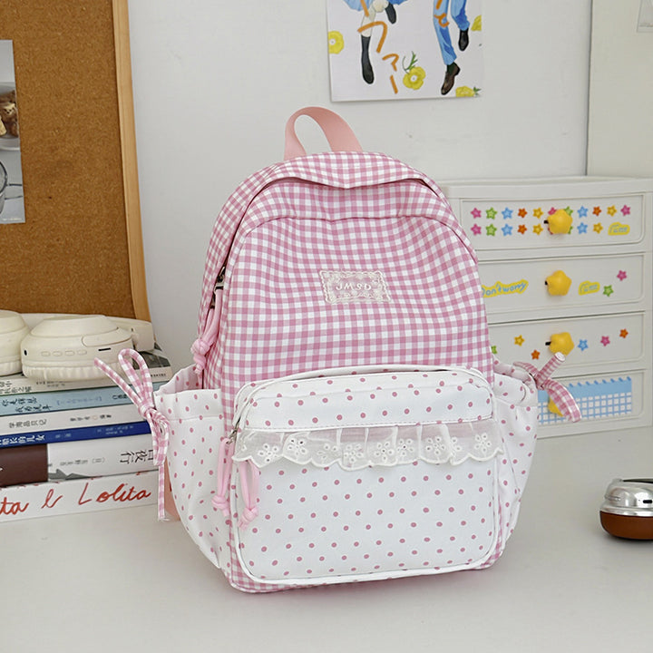 Stylish Gingham Pattern Backpack Kalsten