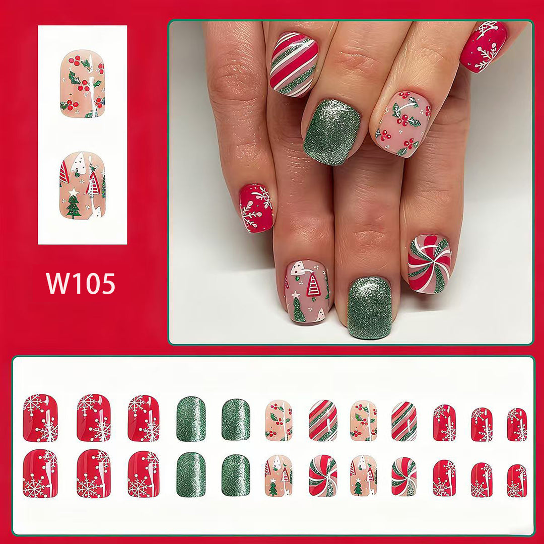 Artificial nail set with festive Christmas design and creative motifs Kalsten 1788236745