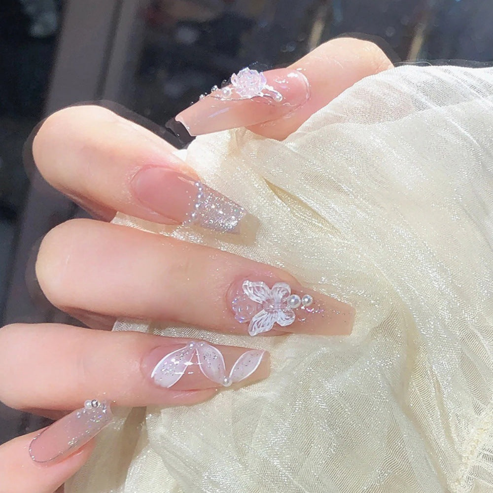 Decorative Floral Press-On Nail Art Kalsten
