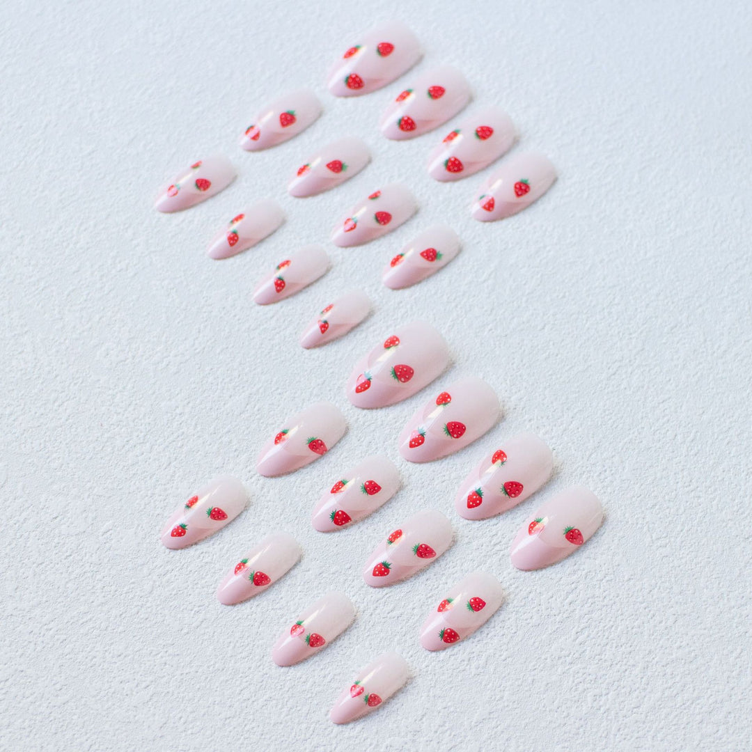 Strawberry-Themed Acrylic Nail Art Kit